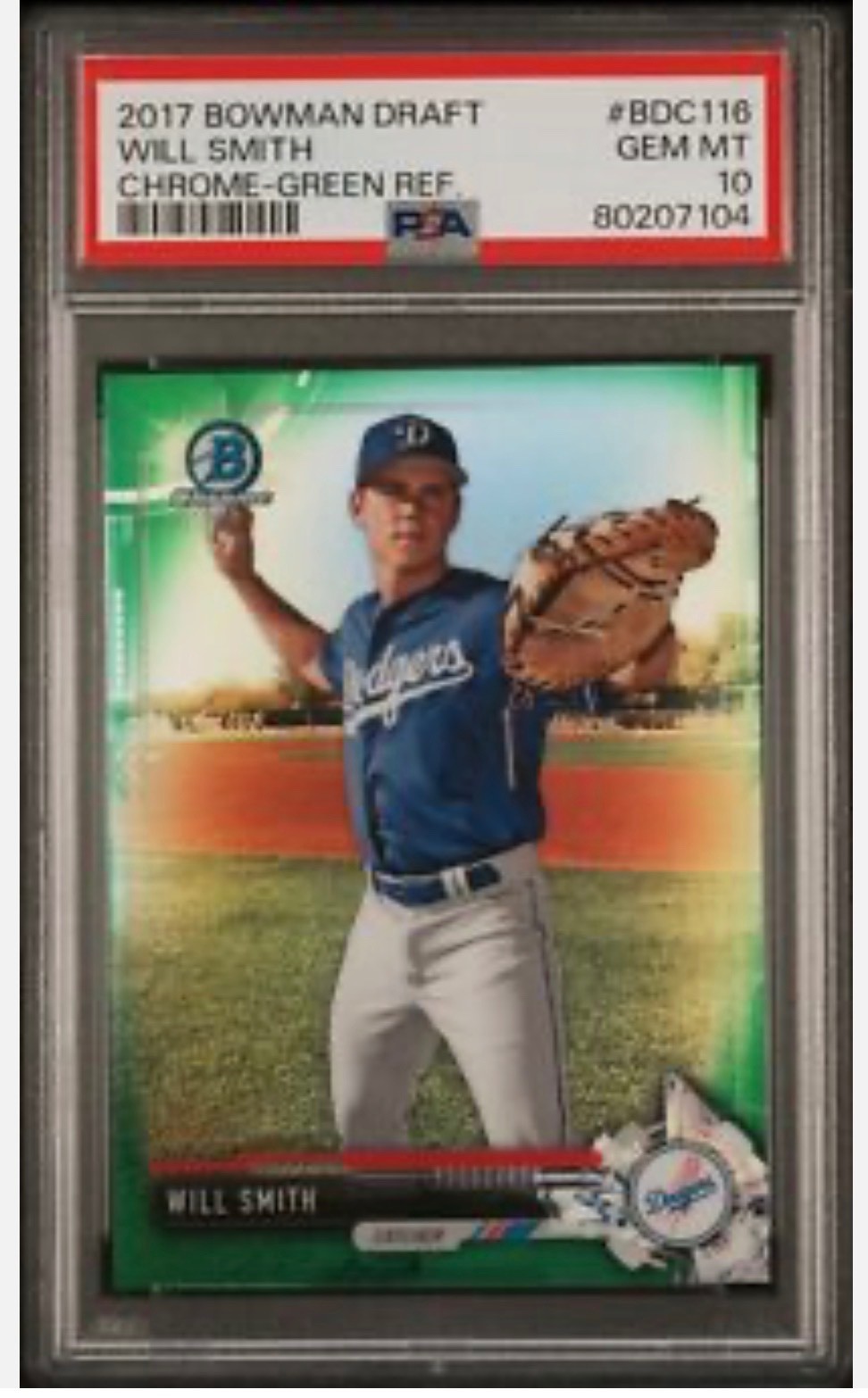 2017 Bowman Draft #BDC116 Will Smith Chrome Green Refractor /99 PSA 10 Pop 3 RC