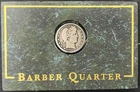 1916 P US BARBER QUARTER DOLLAR IN Stone Display Case