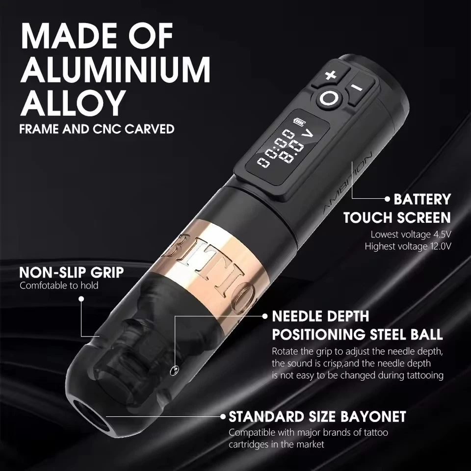 Wireless Rotary Tattoo Pen Machine Complete Kit 20pcs Needles Set For Beginner - Bild 4 von 4