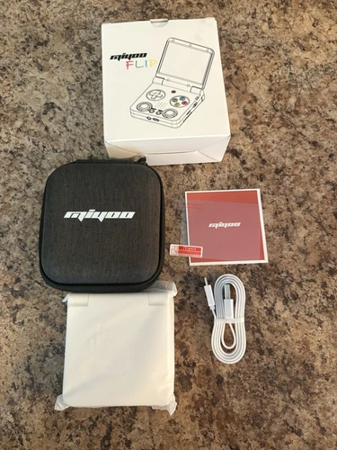 Miyoo Flip V1 White Handheld Retro Emulation Console 64 GB Micro SD U.S. Seller