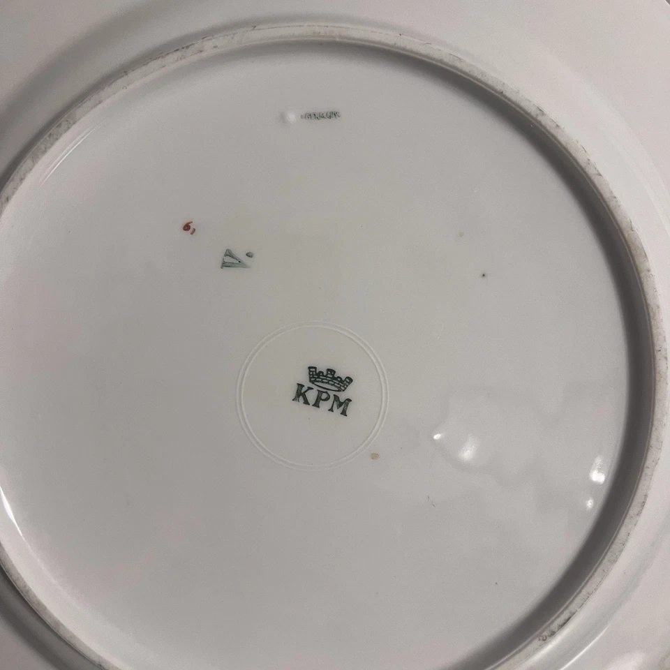 Plato de cena Krister 5 KPM 9 3/4" varios florales dorados Alemania vintage años 30 Foto 4 de 4