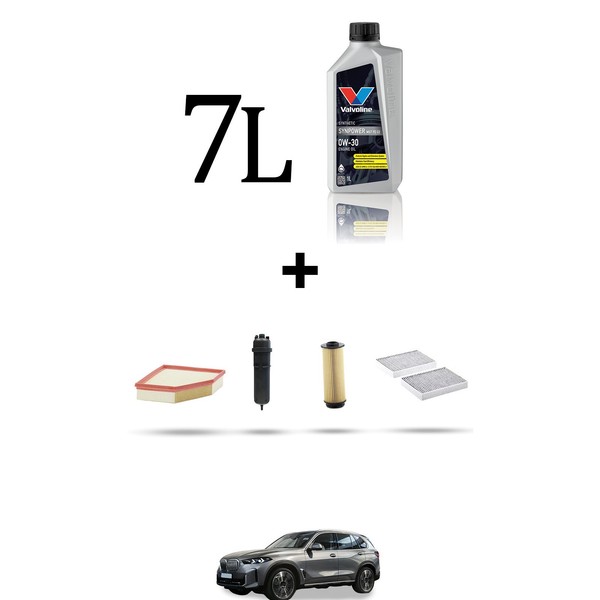 Hoffcar Set Service 4 Filter Und 7L ÖL FüR BMW X5 (G05, F95) 30D Hybrid 210Kw D-image