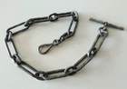 Antique Pocket Watch Chain hand wrought steel / iron? 19th century