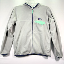 Patagonia kids gray/blue fleece jacket Activewear outdoors warm XL 14 
