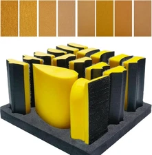 Total 56 PCS Hand Sanding Block Set- 16 PCS Contoured Profile Sander Block 