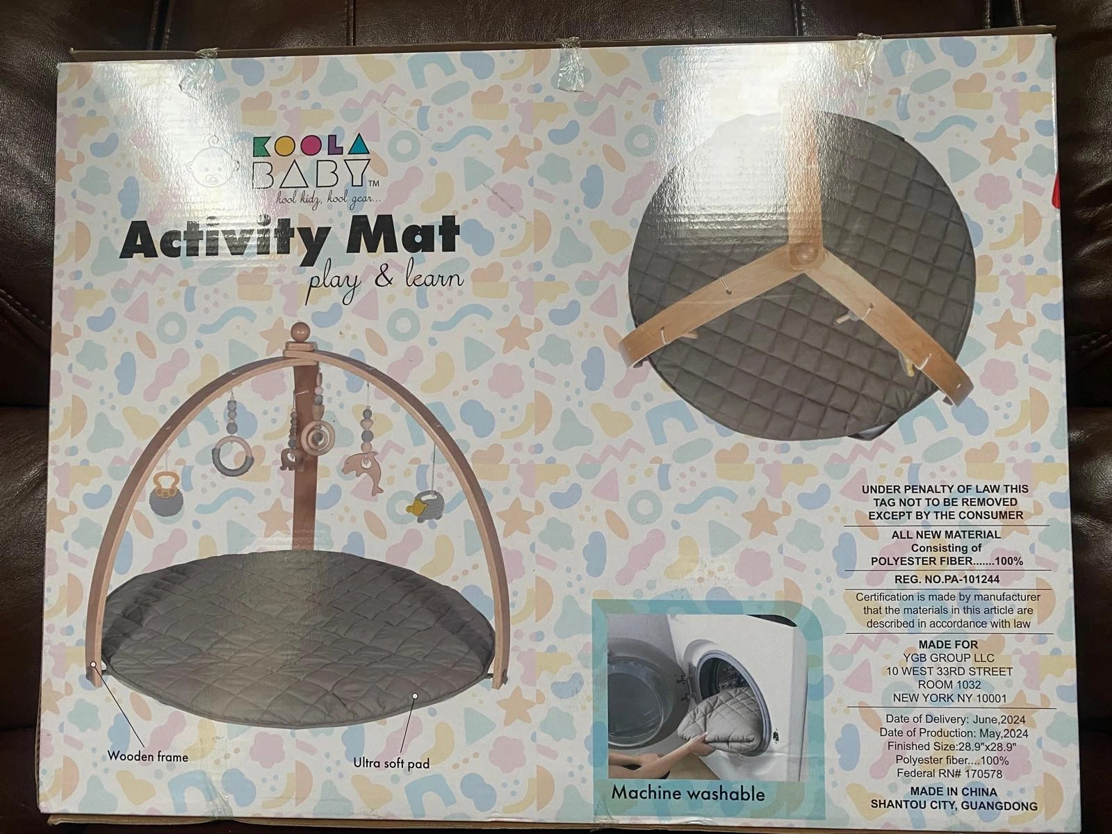 koolababy Play Gym & Activity Mat with 6 Hanging Toys
Opens in a new window or tab