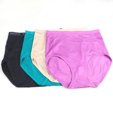 Breezies Women's 4-pack Set Nylon Microfiber Hi-Cut Panty Jewel
