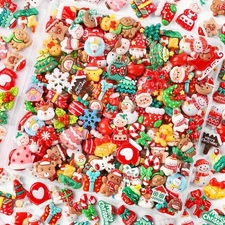 120PCS Christmas Cute Resin Flatback Slime Charms，60 Styles Bulk 