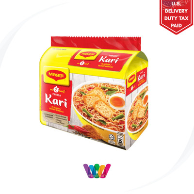 MAGGI 2-Minute Instant Noodles Curry Flavor (5 Packungen) - Authentic Malaysi...