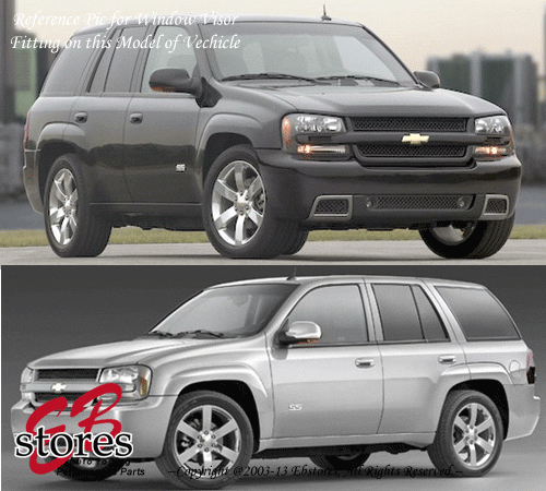 For 2002-2009 Chevrolet Trailblazer Smoke Window Visor Rain Guard 4pcs Set - Bild 8 von 8