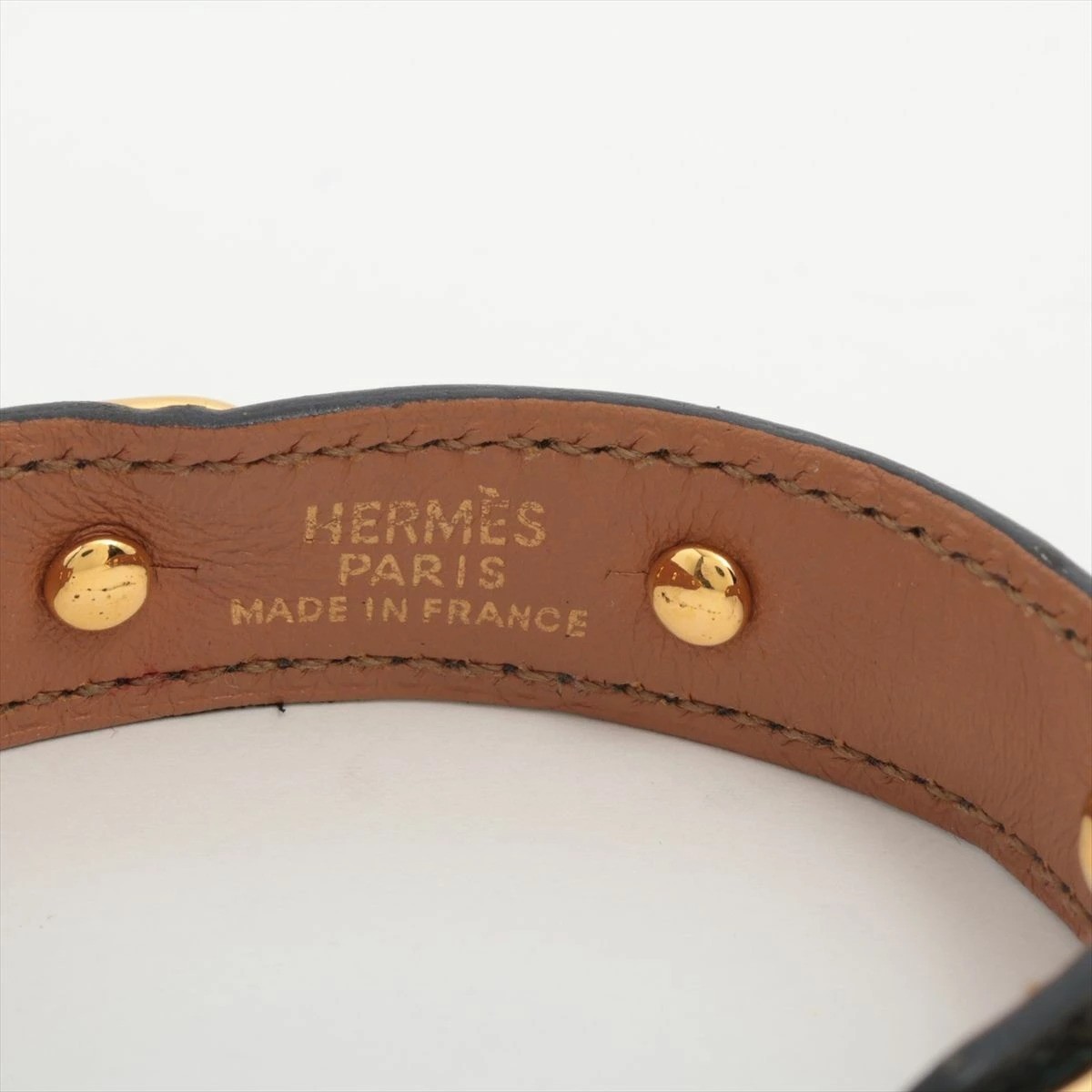 Hermes  Chaine d'Ancre Leather/Metal Khaki/Gold Unisex Good Condition Used thumbnail 5
