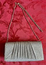 Grey Silver Glitter Evening Sparkle Bag or Clutch