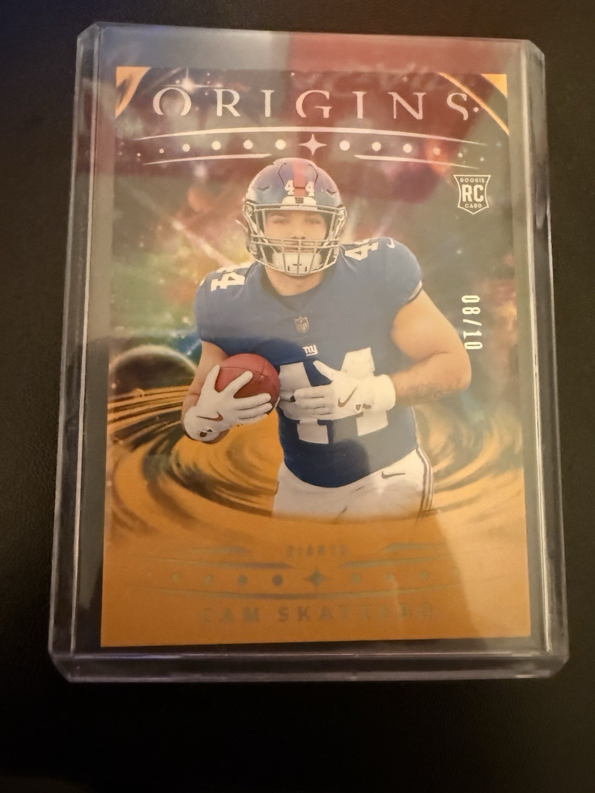 2025 Panini Origins - Rookies Cam Skattebo, #123 Gold /10 (RC)