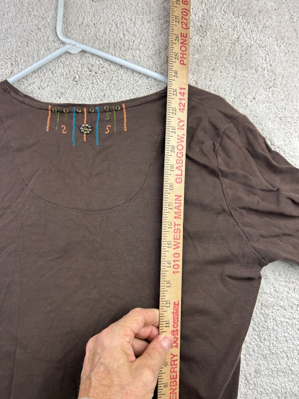 Coldwater Creek Women's Brown Medium Cotton Embel… - image 7