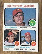 1973 Topps Victory Leaders Steve Carlton / Gaylord Perry / Wilbur Wood #66 EX