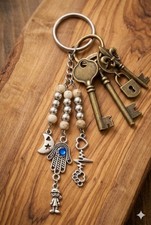 Handmade Evil Eye Keychain Boho Beaded Bag Charm Lucky Protection Keyring Gift