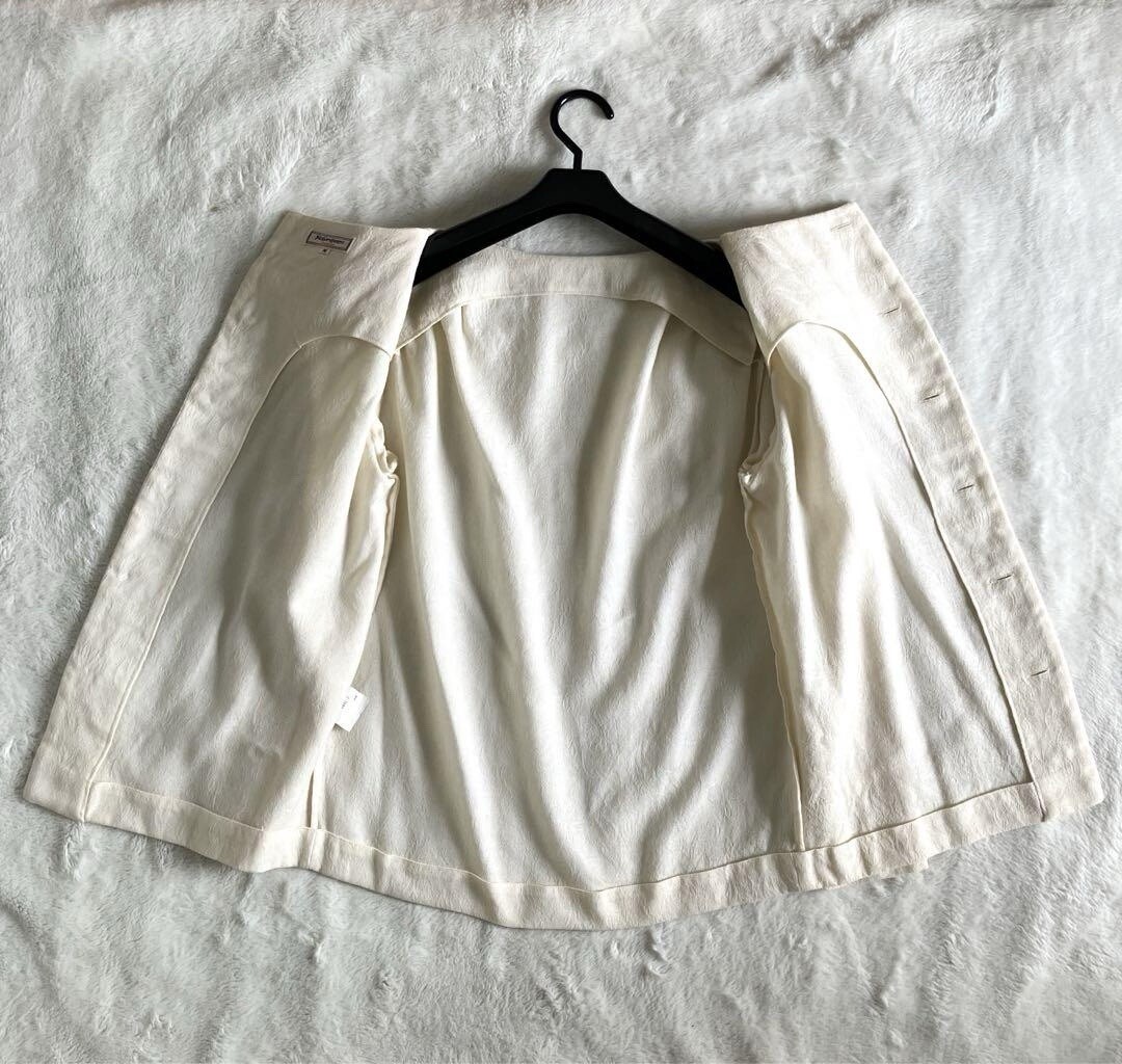 Set gonna jacquard floreale vintage lana Yves Saint Laurent taglia M panna dal Giappone