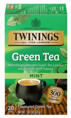 TWININGS GREEN TEA MINT 20 Tea Bags