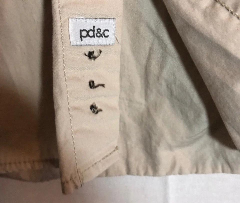 Camisa social masculina PD&C manga longa bronzeada clara papel denim e pano - Imagem 4 de 4