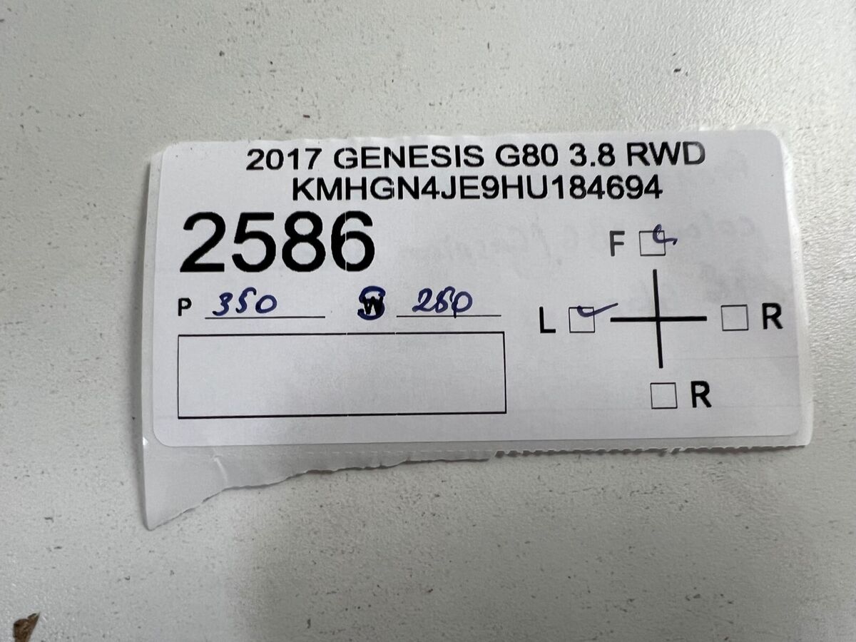 2017-2020 GENESIS G80 BASE FRONT LEFT DRIVER DOOR (YB6 CASPAIN