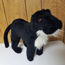 Black Plush Dog Stuffed Animal A1 Novelty Co Vintage 1984 Puppy Lovey White Fur