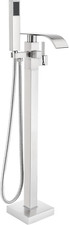 Brushed Nickel Freestanding Tub Filler with Handheld Shower Mixer Faucet