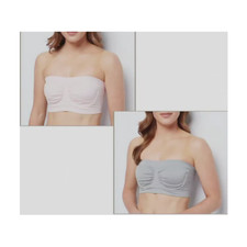 Breezies Set of 2 Seamless Underwire Bandeau Bras-Silver/Angel Pink-Larg-A395478
