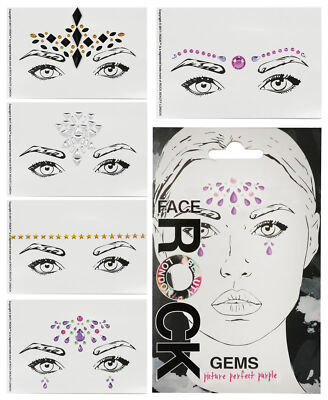 Halloween Gesicht-Juwelen – Strass-Sticker & Temporäre Glitzer-Tattoos | Wiederverwendbar & Hautverträglich