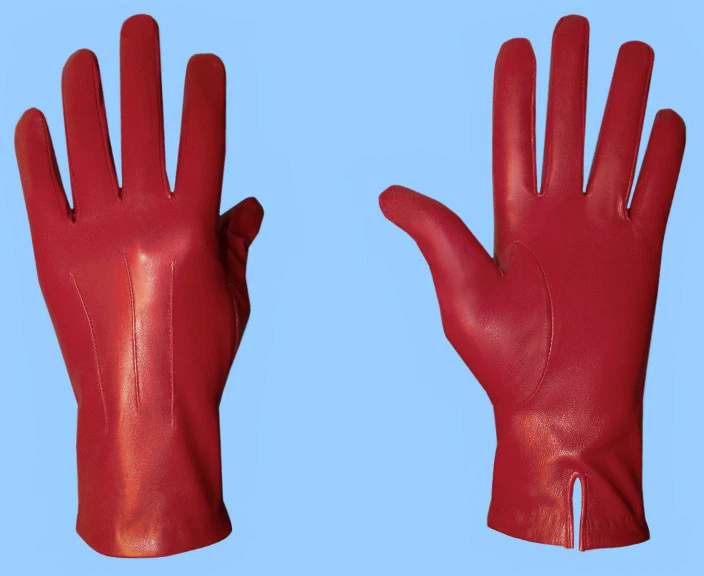 NEW MENS size 8 - S GENUINE RED LAMBSKIN LEATHER DRESS GLOVES with SILK LINING