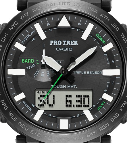 Orologio CASIO PRO TRECK da Uomo Resina Acciaio RADIOCONTROLLATO SOLARE Bussola - Foto 2 di 10