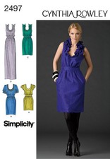 Simplicity Miss Cynthia Rowley Dress in 3 lengths Sewing Pattern 2497 Size 4-12