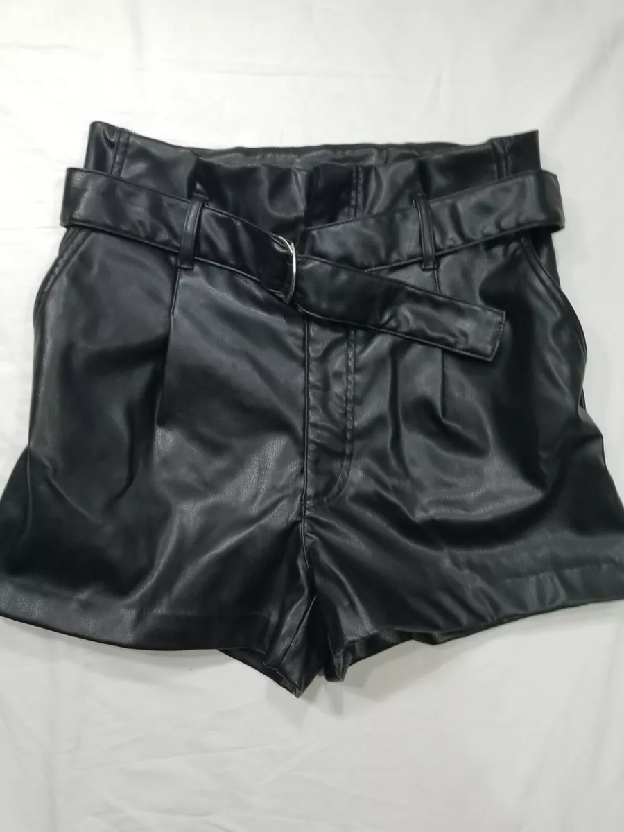 Faux leather shorts h&m cheap