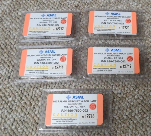 ASML 690-7800-002 Micralign Mercury Vapor Lamp New - Lot of 5 Pieces