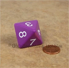 NEW 25mm Jumbo Purple D8 Die D&D RPG Game 8 Sided 1 inch Polyhedral Dice Koplow