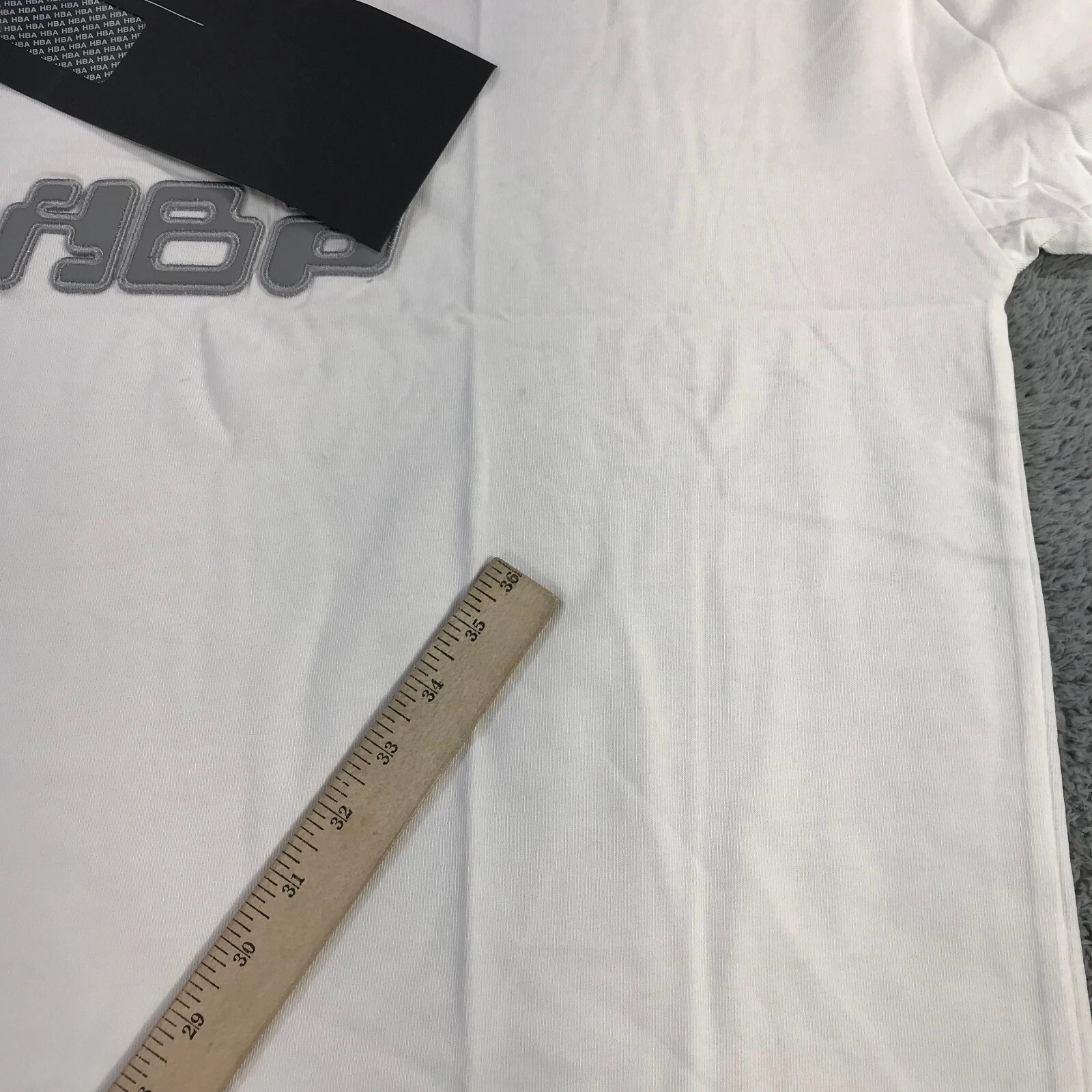 HBA (HOOD BY AIR) Camicia Hood By Air Uomo Extra Large HBA Bianco Grigio Screensaver Preppy Girocollo z