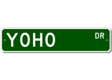 Yoho Drive Street Sign Personalized Custom Last Name Metal Sign - Aluminum