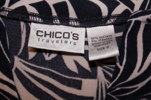 Chico's Travelers Blue Short Sleeve Slinky Shirt Size 0 Small - Picture 4 of 4