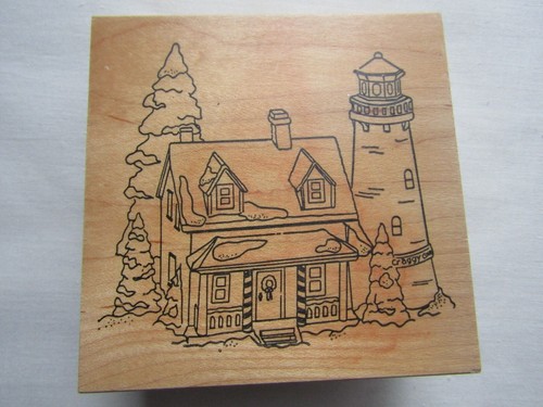 Rubber Ink Stamp Craggy Cove Lighthouse New England 1994 Department 56 Heaven A - Picture 8 of 10