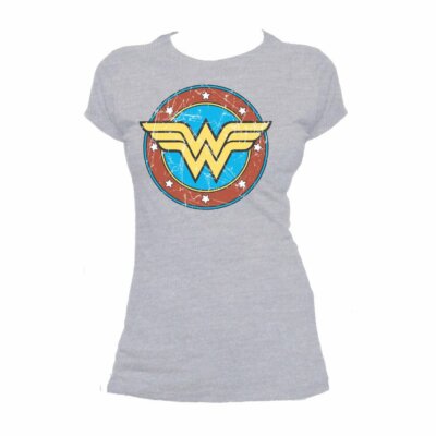 DC Comics Wonder Woman Logo Circle Distressed offizielles Damen T-Shirt