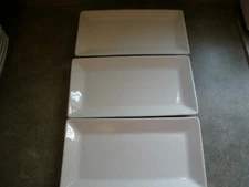 Vintage Lot of 3 Dowan 9.5" x 5.5" Rectangle White Plates