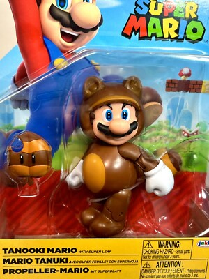 2024 JAKKS Pacific World of Nintendo Figure: TANOOKI MARIO (w