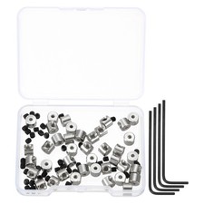 40Pcs Locking Pin Backs Pin Keepers Clasp 5mm with 4 Wrench, Silver