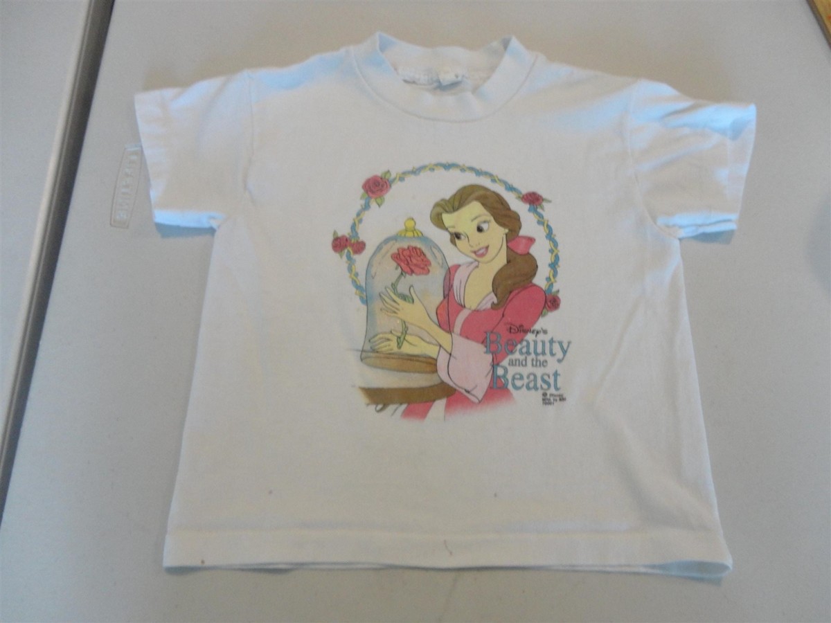Vintage Disney Beauty And The Beast Belle & Rose 5/6 Kids T Shirt 