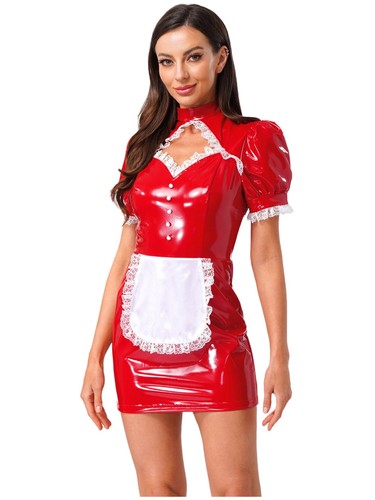 Womens Costume Carnivals Dress Role Play Uniform Themed Party PU Leather Anime - Picture 16 of 46