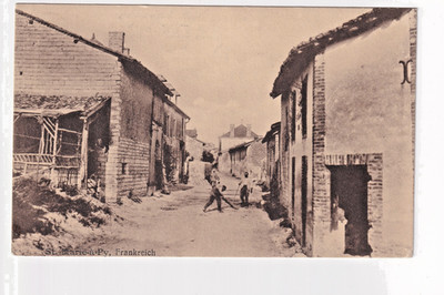 Postcard St. Marie-à-Py Marne field post recruit depot 122 26.5.1916 N. Ebingen Württ.