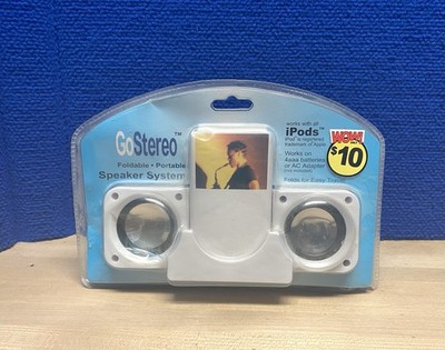 GoStereo Foldable Portable Speaker System iPods Folds for Easy Travel