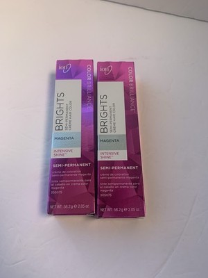 2 Ion Color Brilliance BRIGHTS Semi-Permanent Magenta Hair Color 2.05 oz - NEW