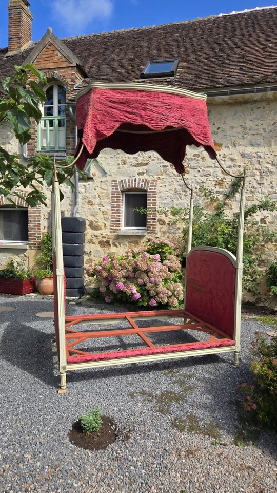 Grand lit à la polonaise d’époque Louis XVI, estampillé P.-E. Langlois – Paris,  - Photo 4/4