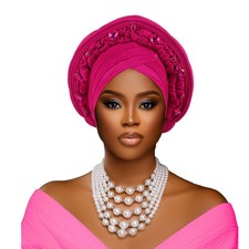 Twisted Braid Turban Cap for Women African Head Wraps Hot Drill Nigeria Turban