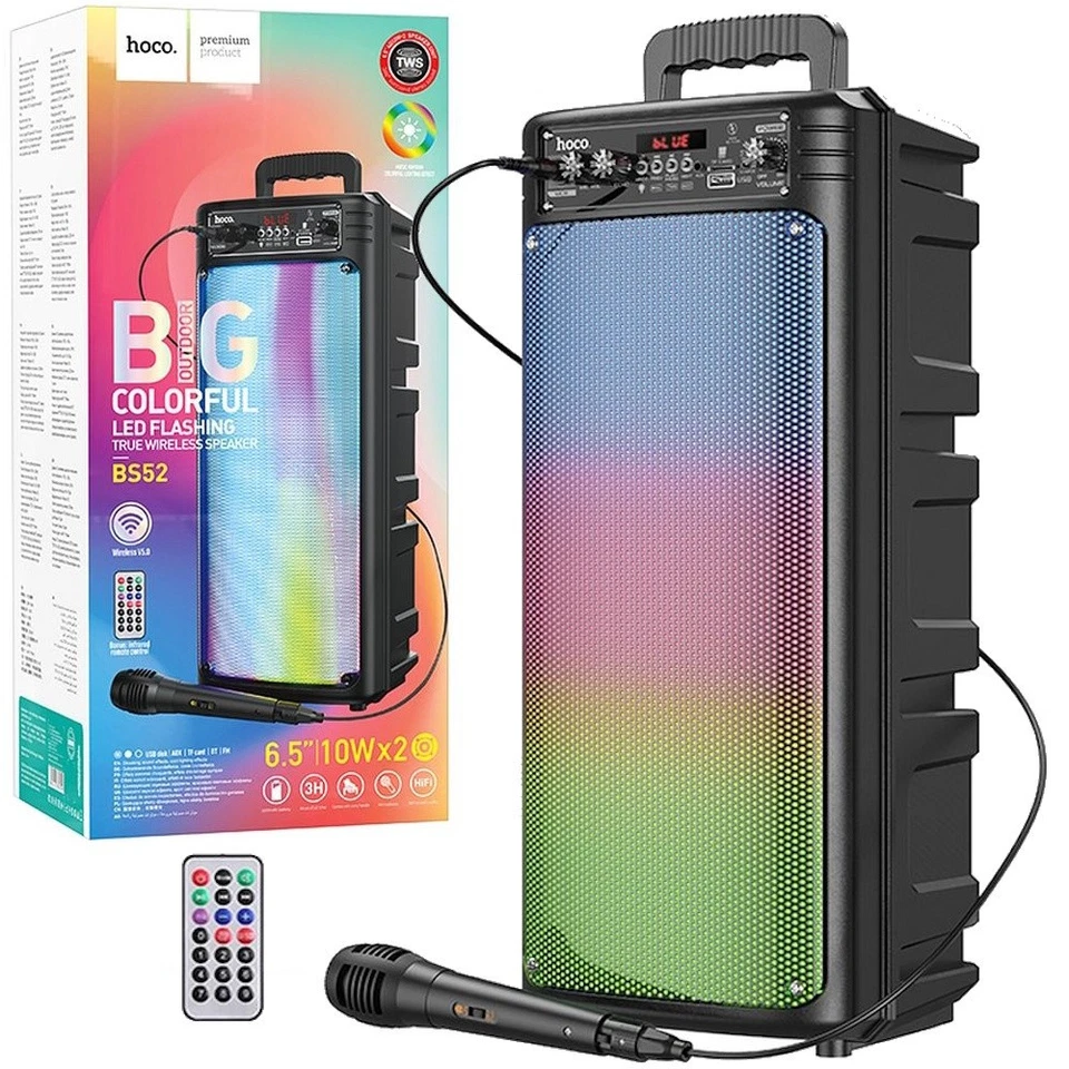HOCO BS52 CASSA PARTY PORTATILE Bluetooth® MP3 KARAOKE USB AUX FM MICROFONO